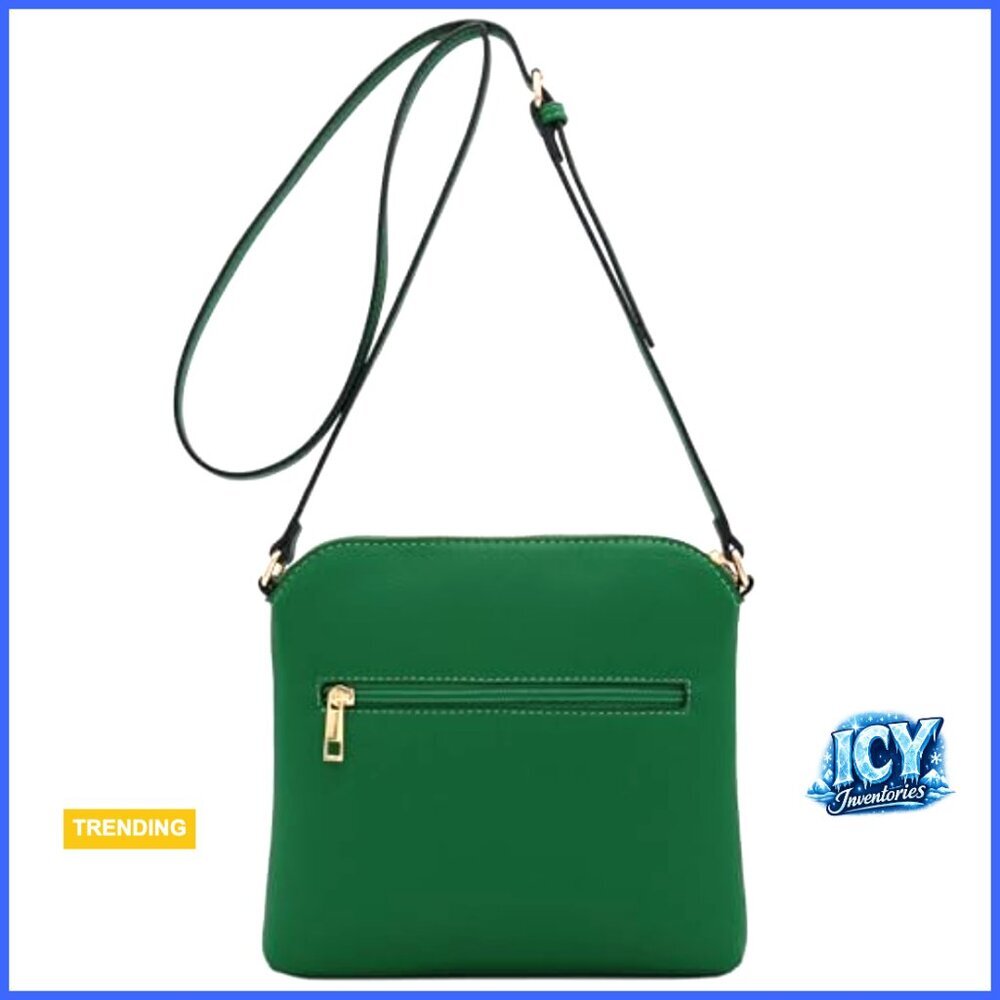 Faux Leather Chevron Quilted Crossbody Bag with Adjustable Strap - Picture 6 of 7